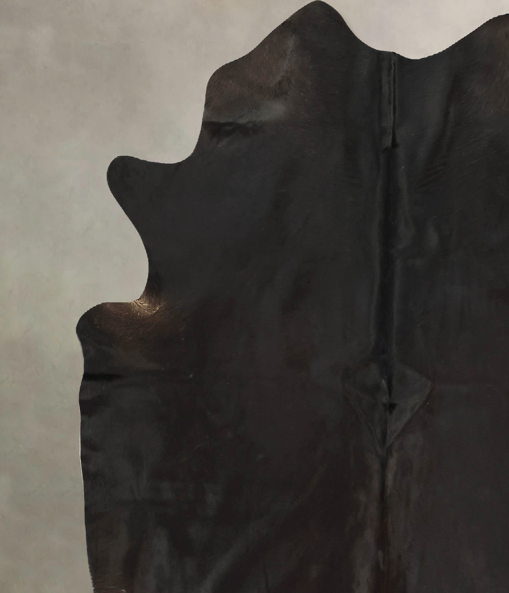 Solid Black Cowhide Rug #B14282