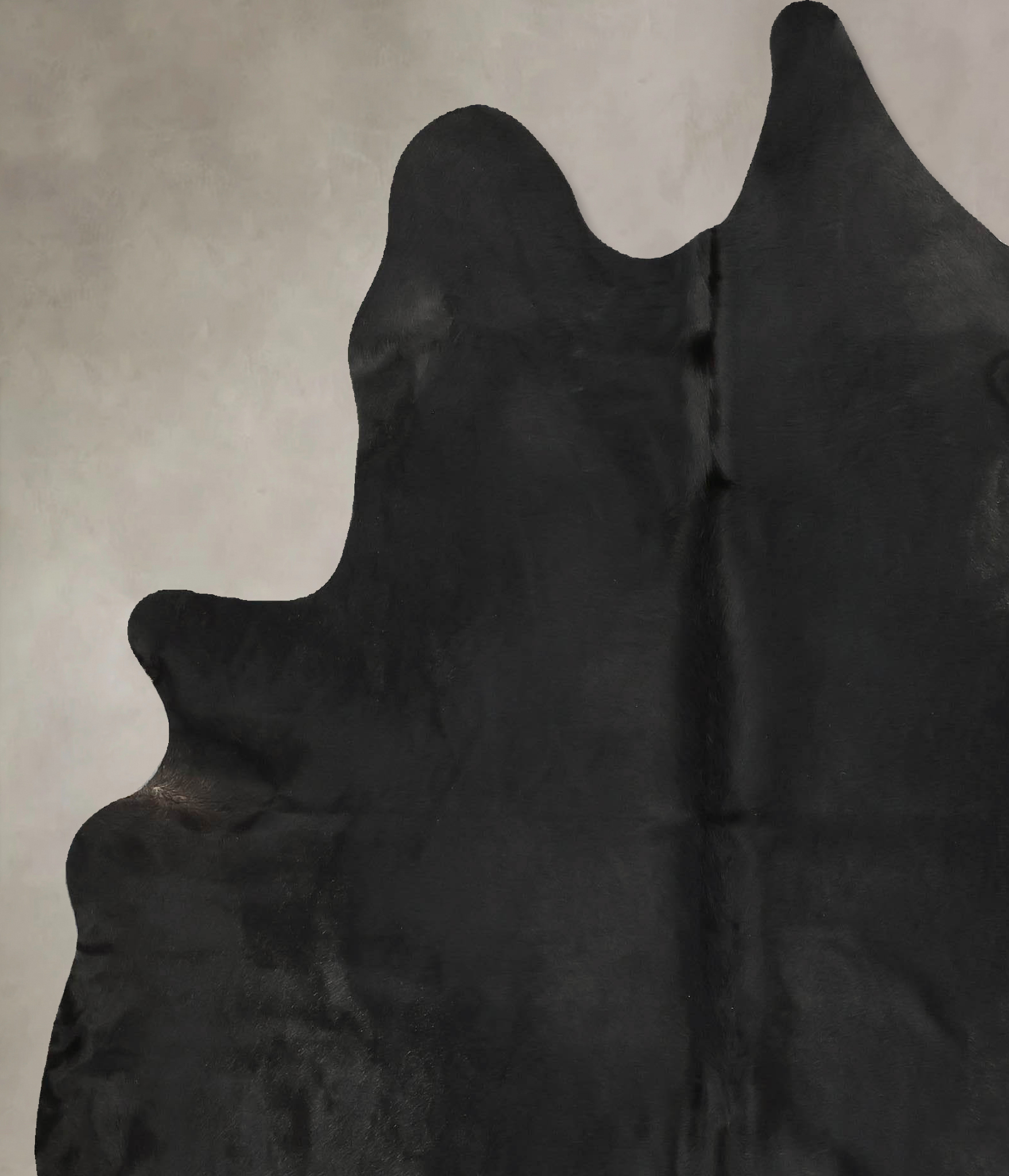 Solid Black Cowhide Rug #B14289