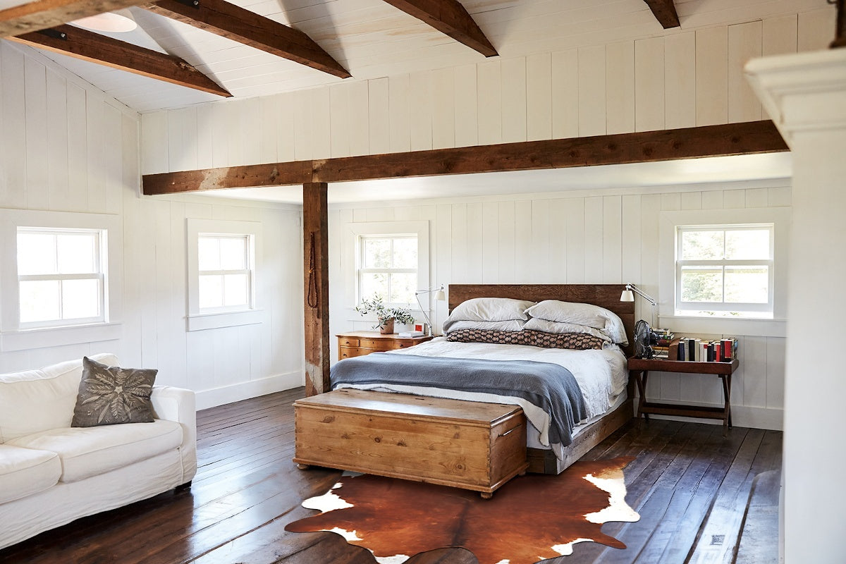 Brown and White Regular Cowhide Rug #B14291