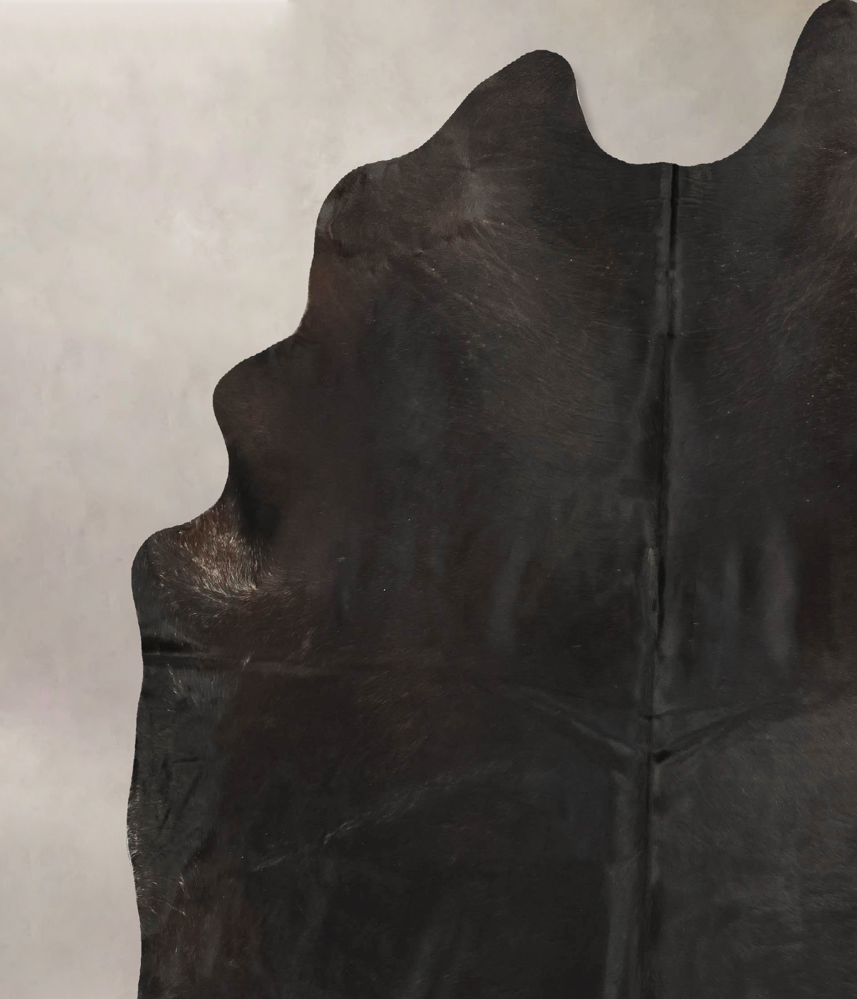 Solid Black Cowhide Rug #B14294