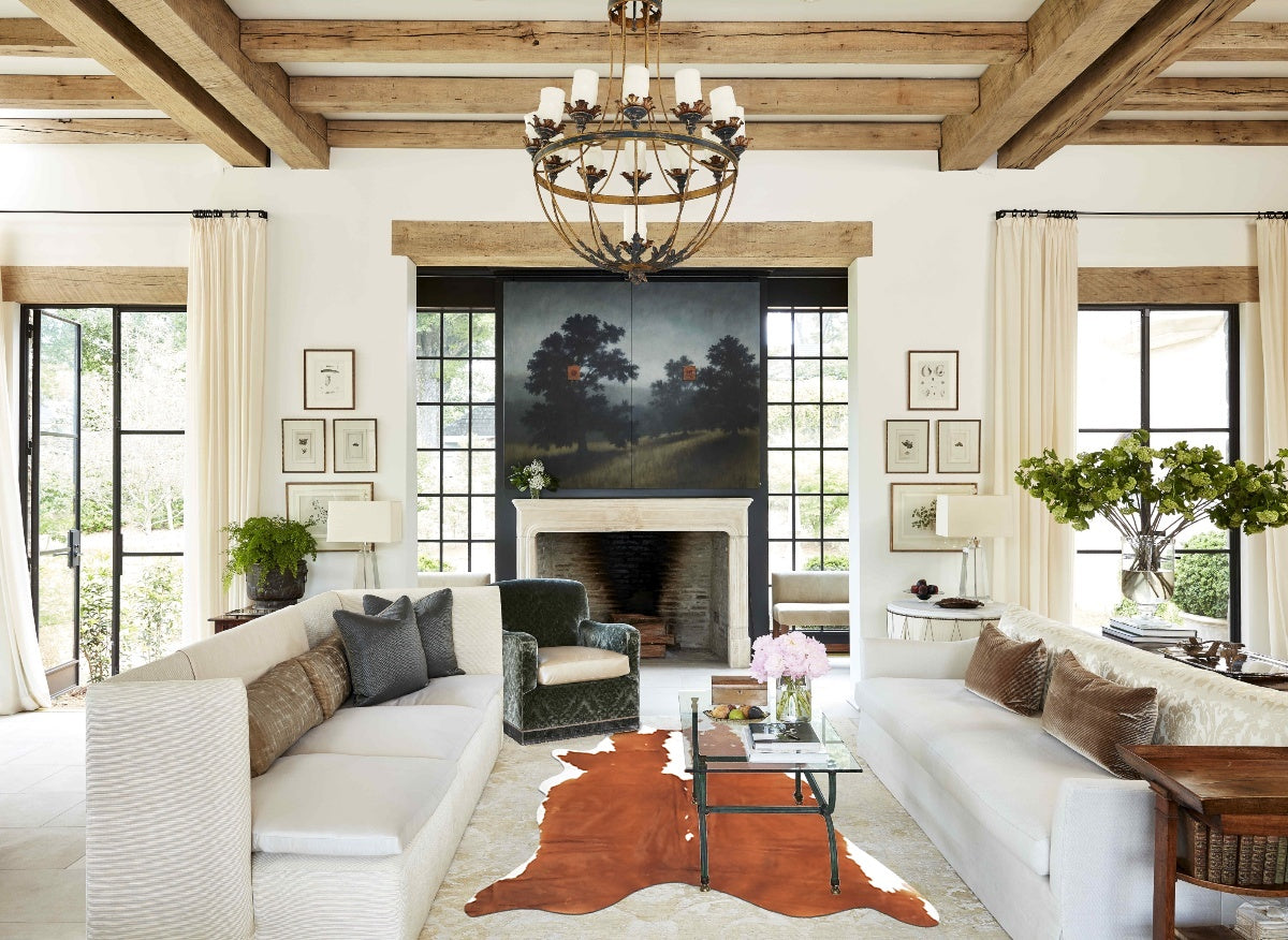 Hereford XX-Large Brazilian Cowhide Rug 8'2"H x 6'8"W #B14310 by Hudson Hides