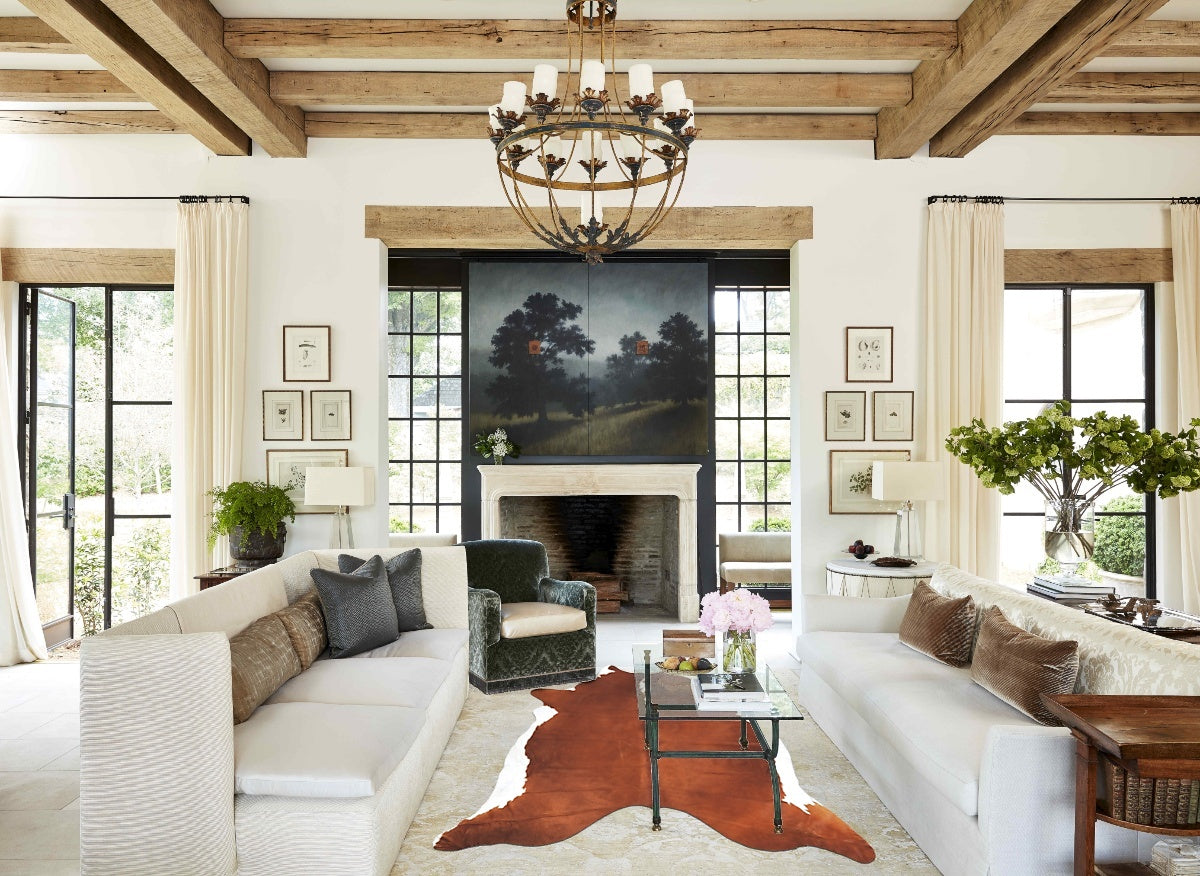 Hereford XX-Large Brazilian Cowhide Rug 7'11"H x 6'11"W #B14317 by Hudson Hides