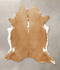 Beige and White XX-Large Brazilian Cowhide Rug 7'7