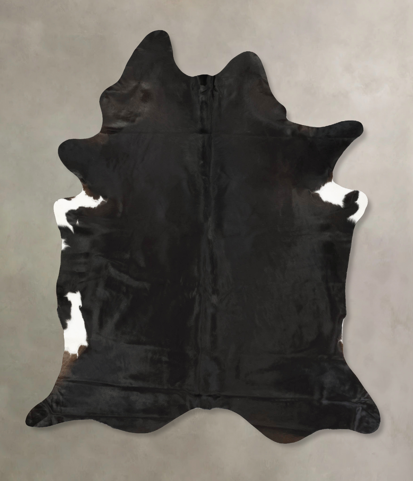 Solid Black Cowhide Rug #B14340