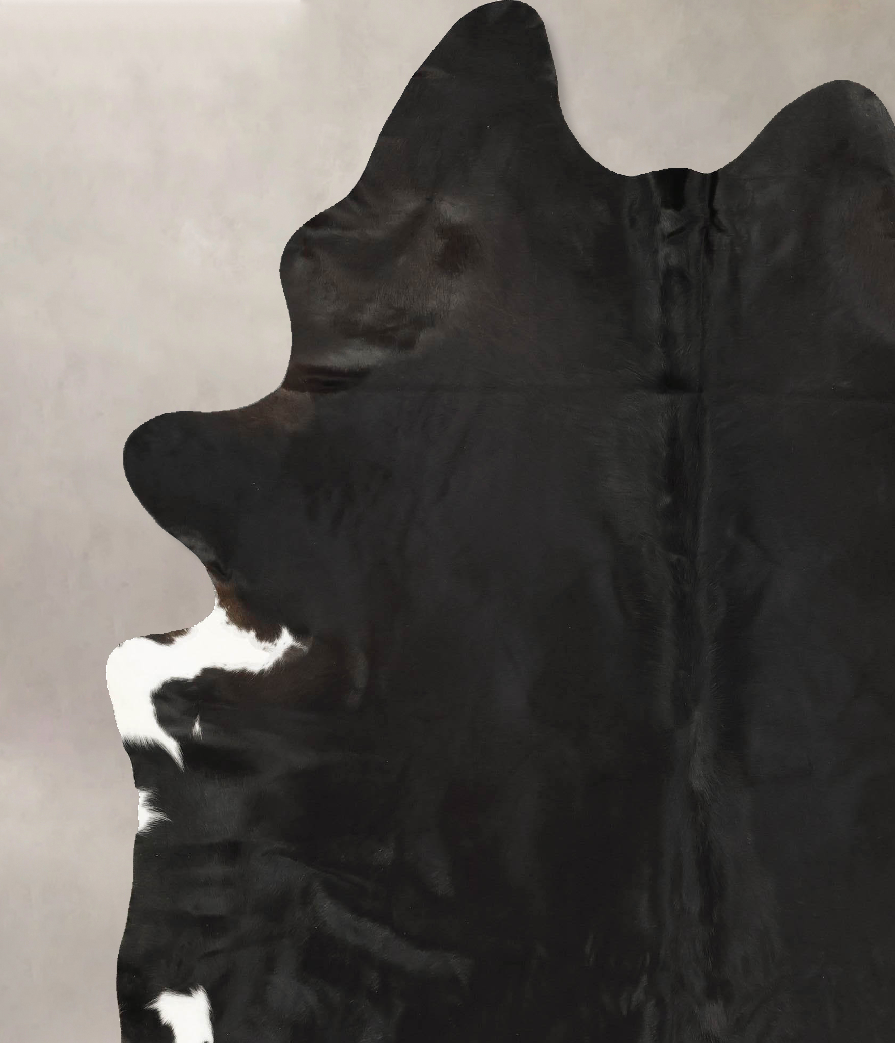 Solid Black Cowhide Rug #B14340