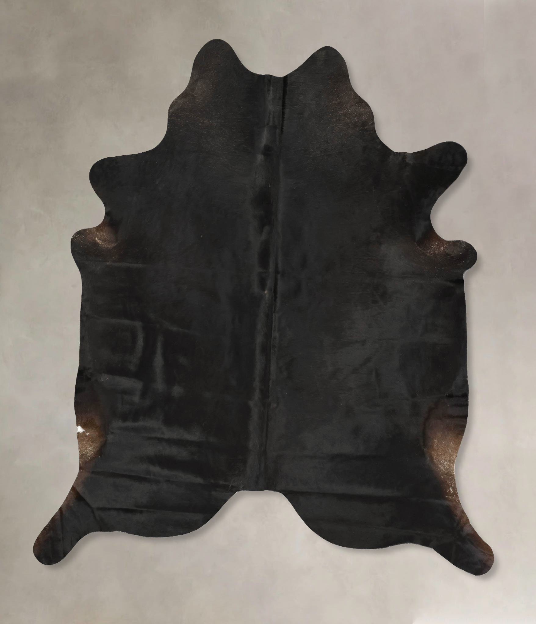 Solid Black Cowhide Rug #B14344