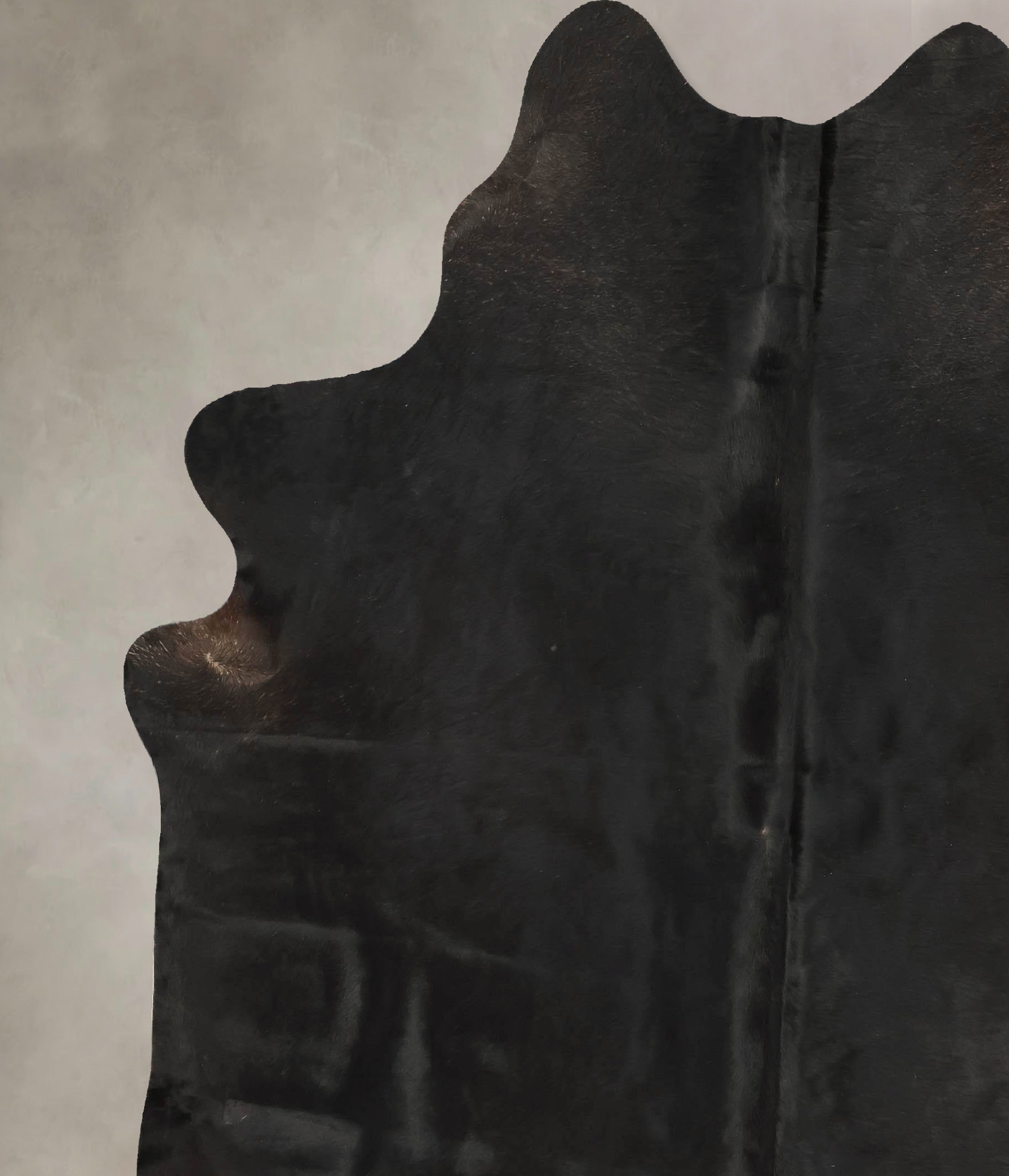 Solid Black Cowhide Rug #B14344