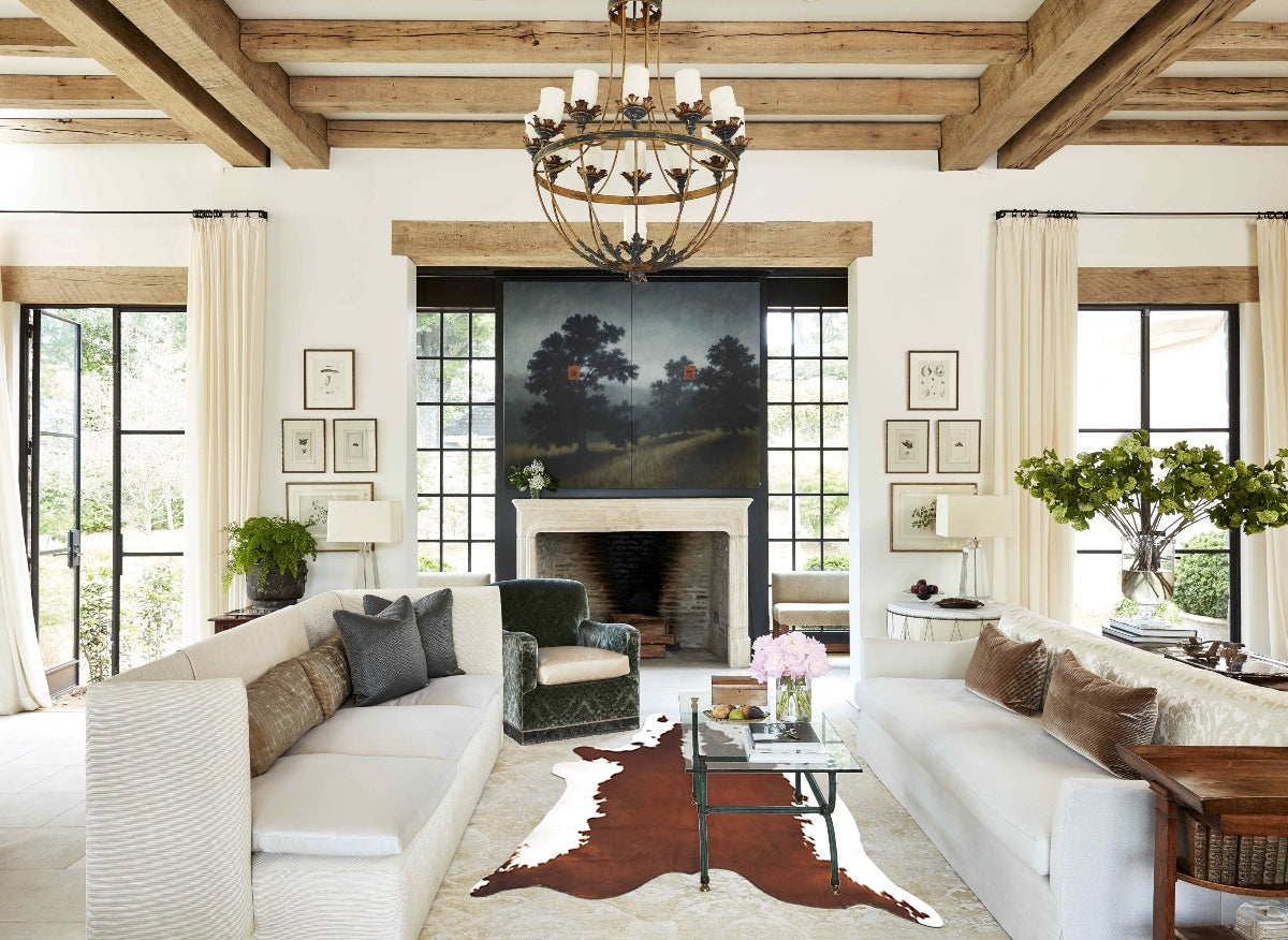 Hereford XX-Large Brazilian Cowhide Rug 8'3"H x 6'8"W #B14346 by Hudson Hides