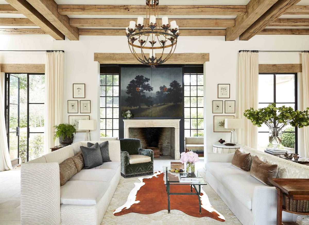 Hereford XX-Large Brazilian Cowhide Rug 7'10"H x 6'10"W #B14351 by Hudson Hides