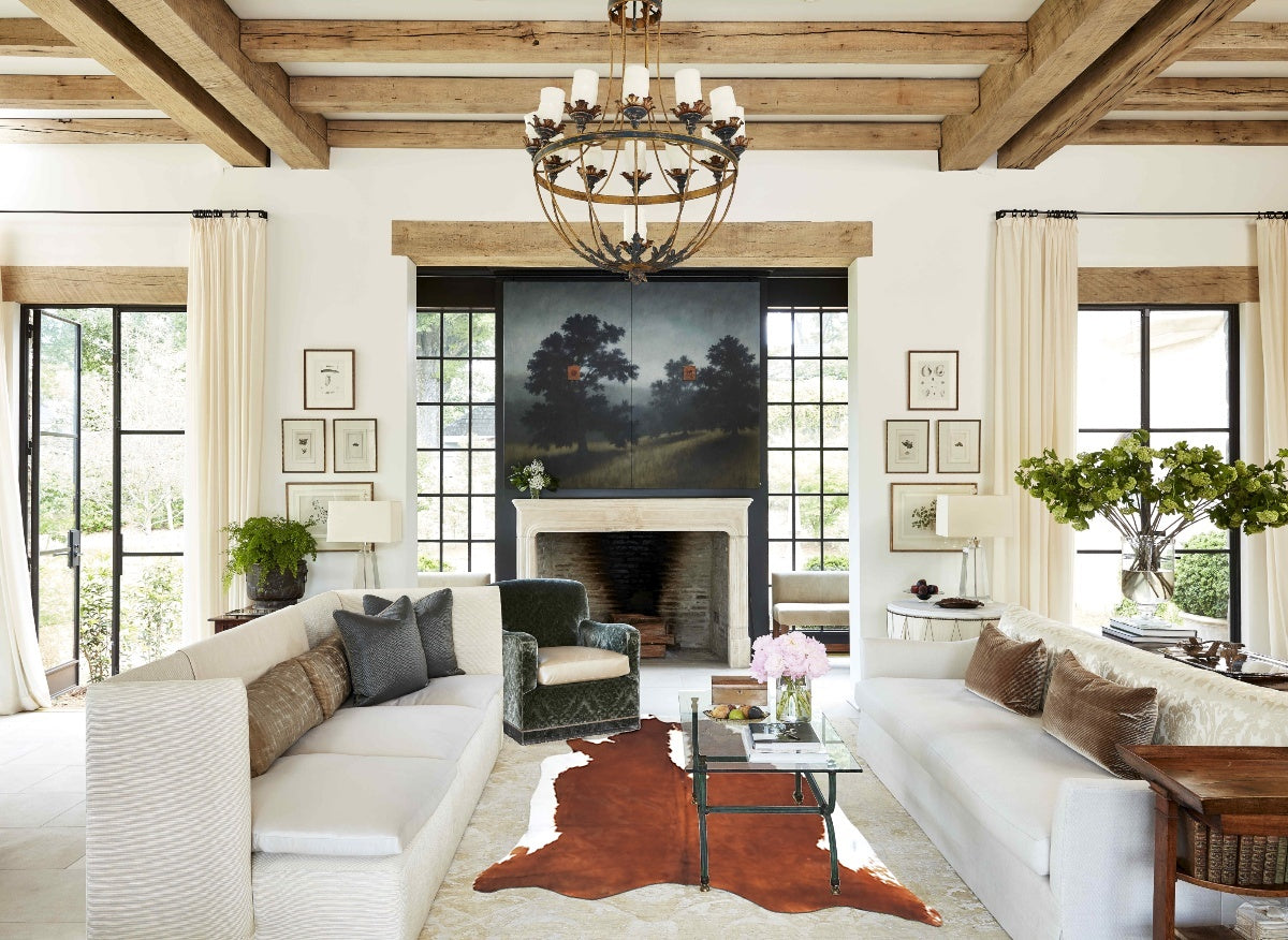 Hereford XX-Large Brazilian Cowhide Rug 7'10"H x 6'10"W #B14362 by Hudson Hides