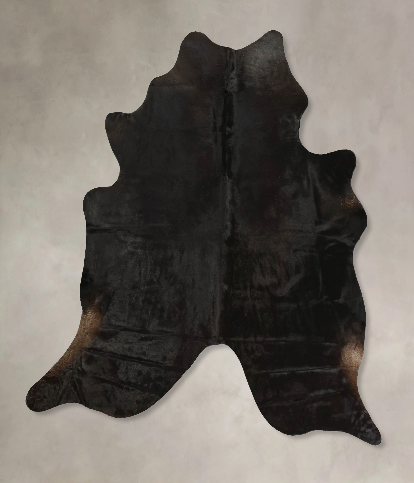 Solid Black Cowhide Rug #B14365