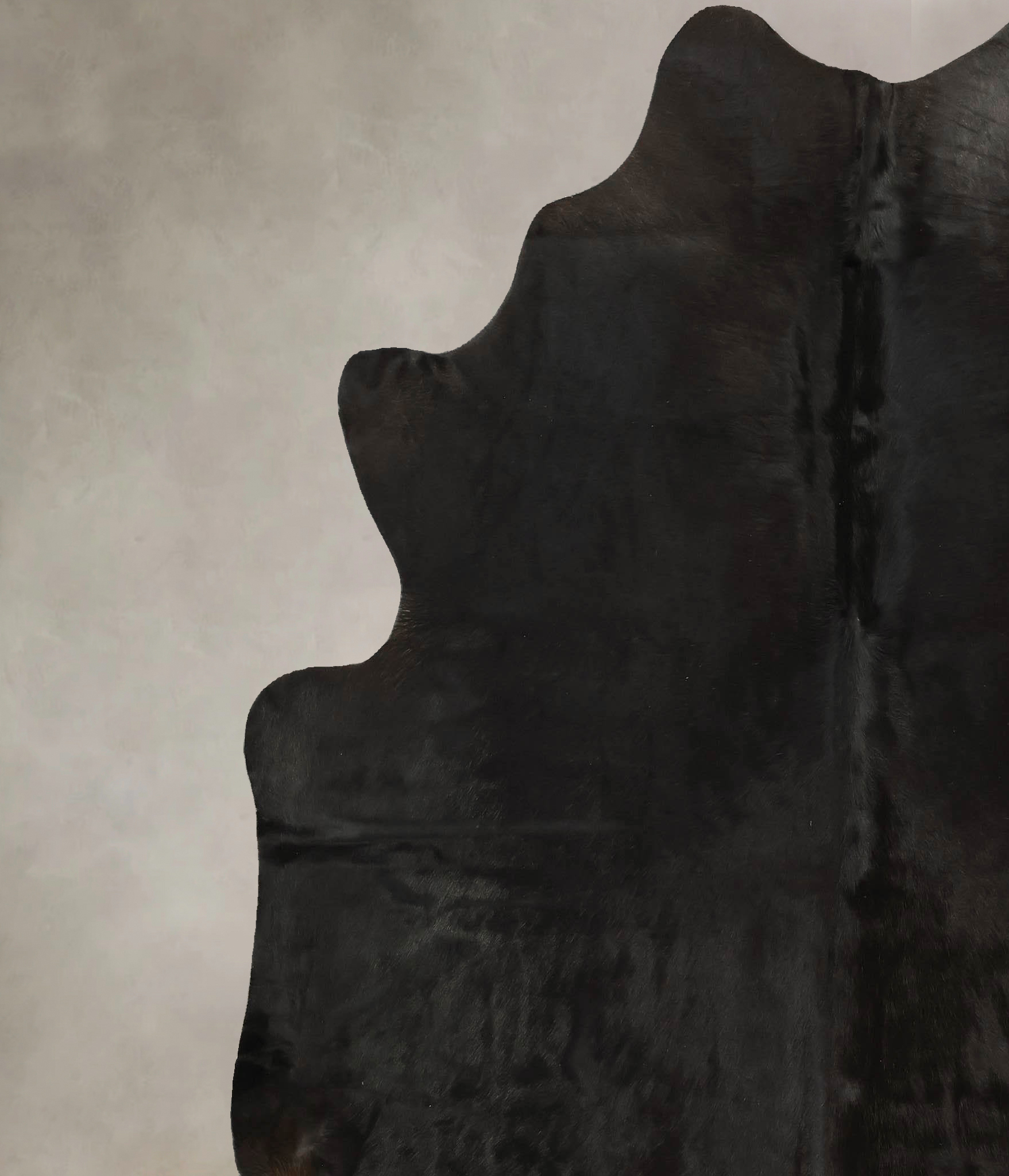 Solid Black Cowhide Rug #B14365