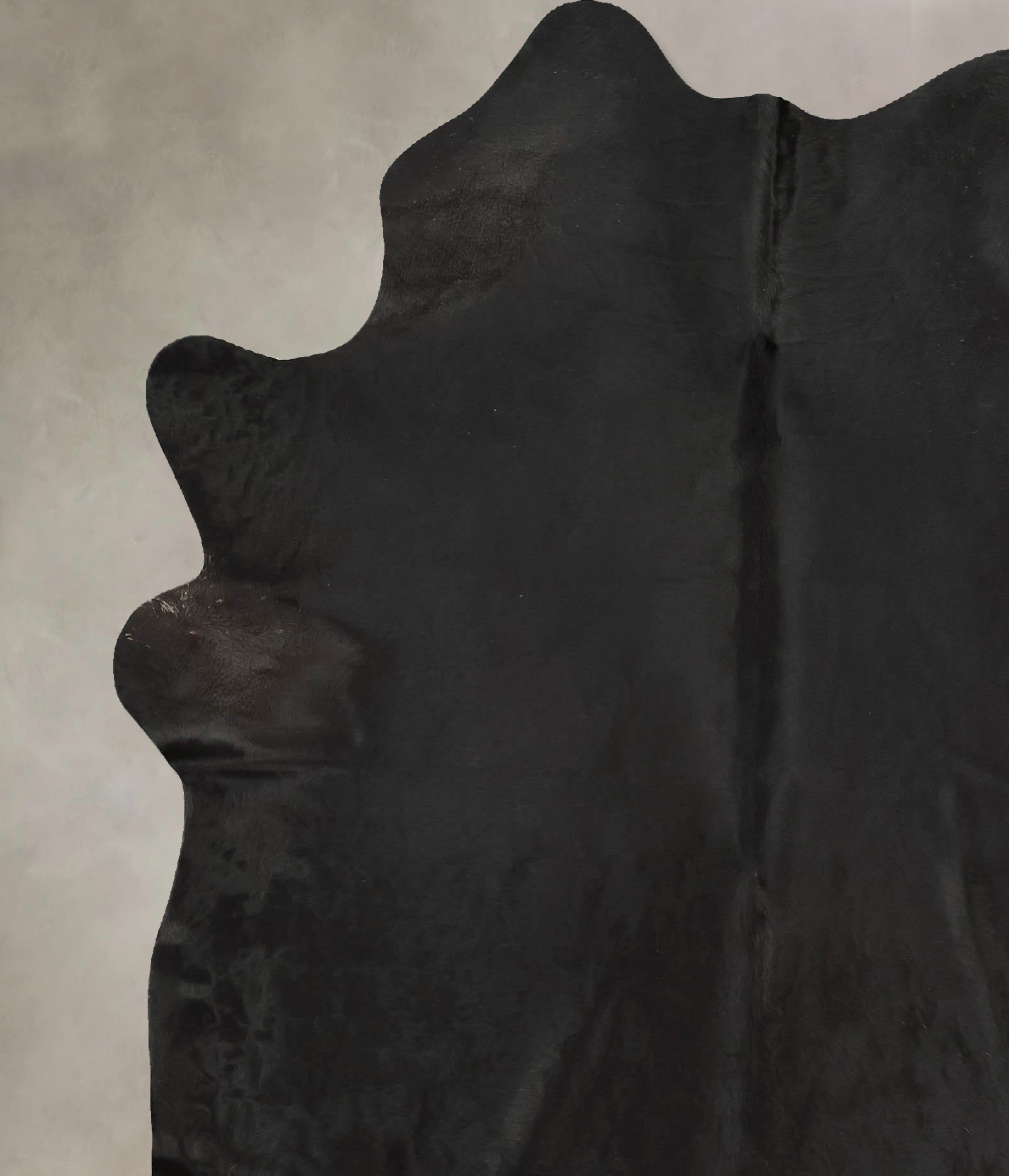 Solid Black Cowhide Rug #B14367
