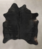 Solid Black Large Brazilian Cowhide Rug 7'1