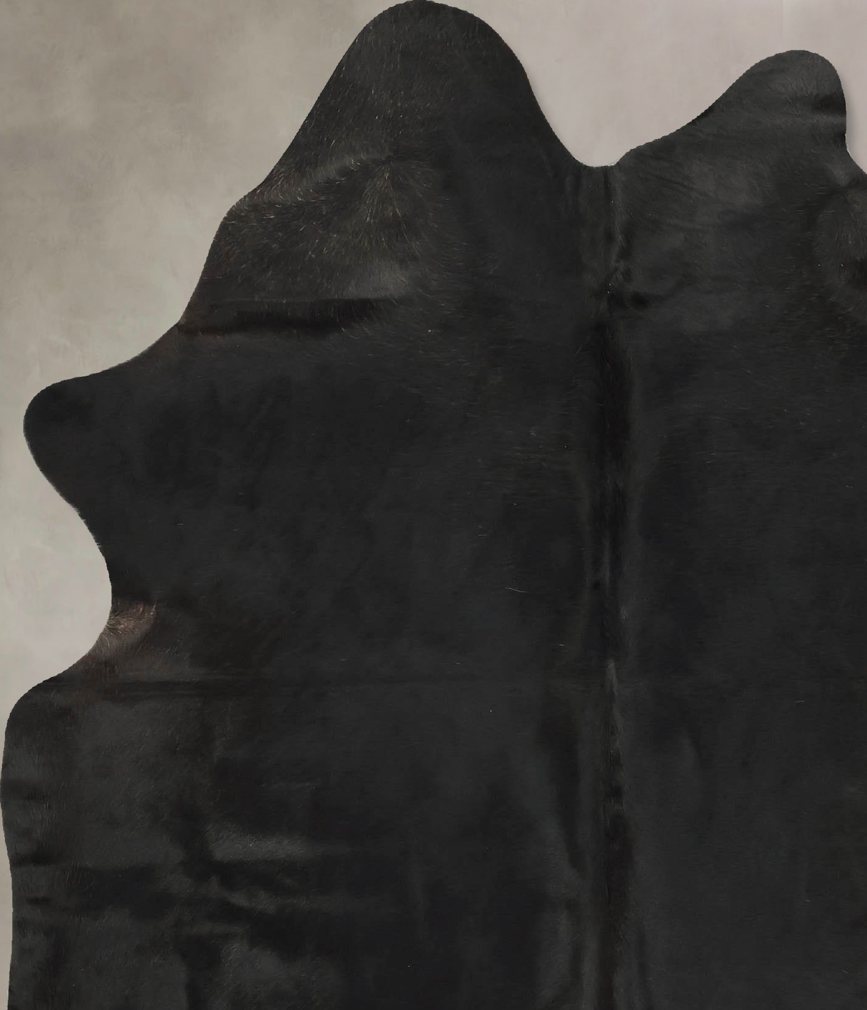 Solid Black Cowhide Rug #B14374