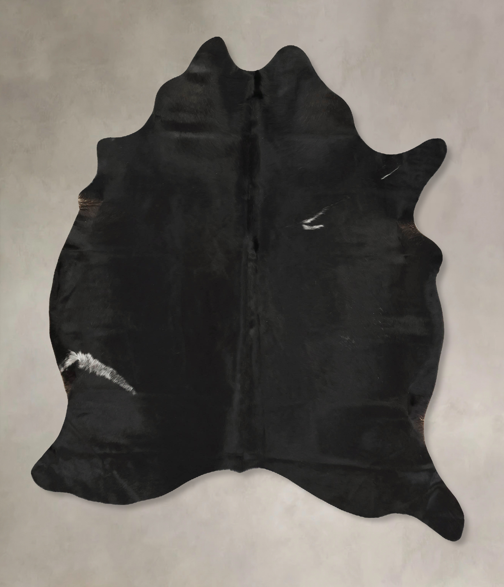 Solid Black Cowhide Rug #B14385