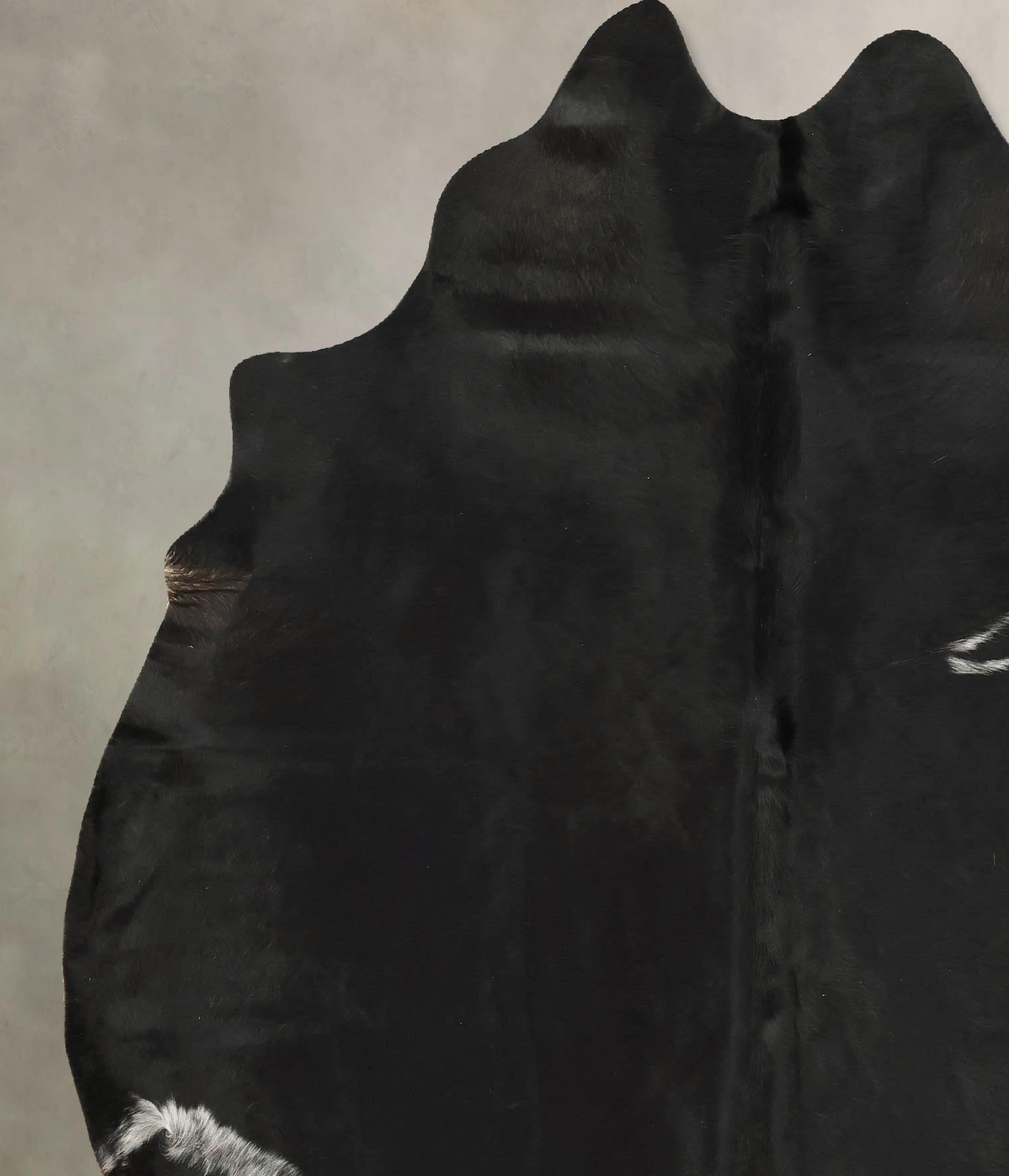 Solid Black Cowhide Rug #B14385
