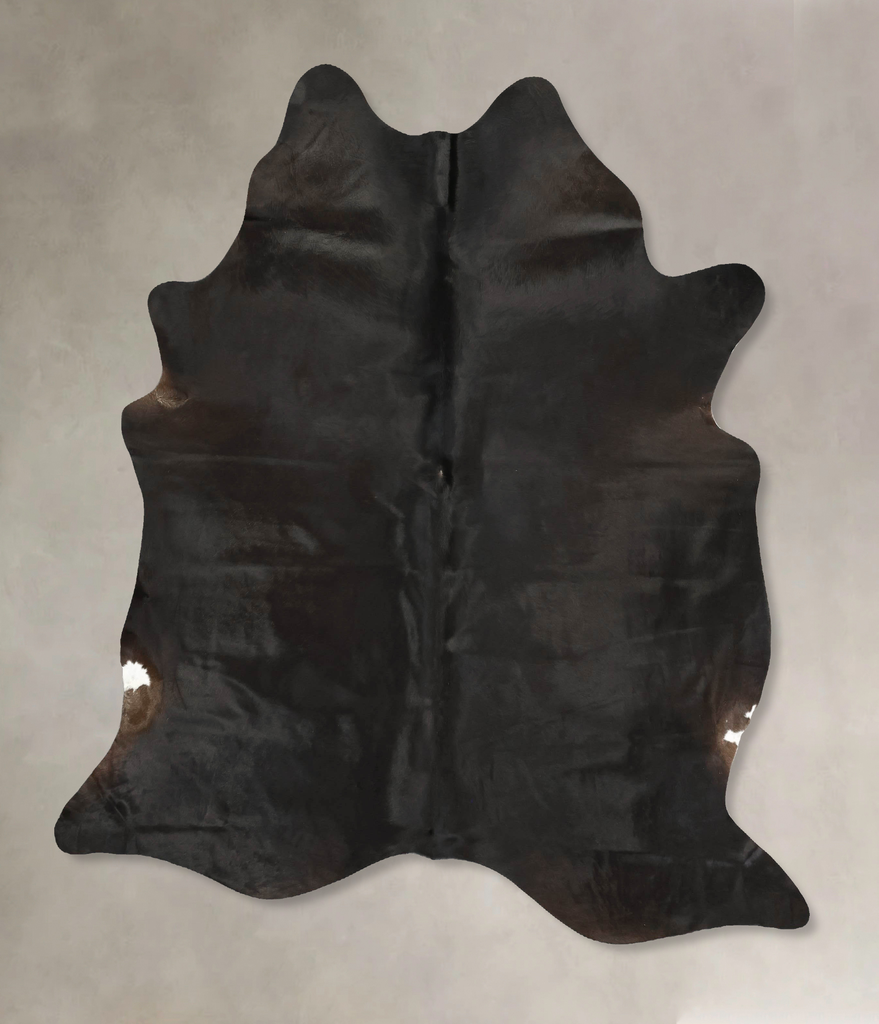 Solid Black X-Large Brazilian Cowhide Rug 7'3"H x 6'1"W #B14388 by Hudson Hides