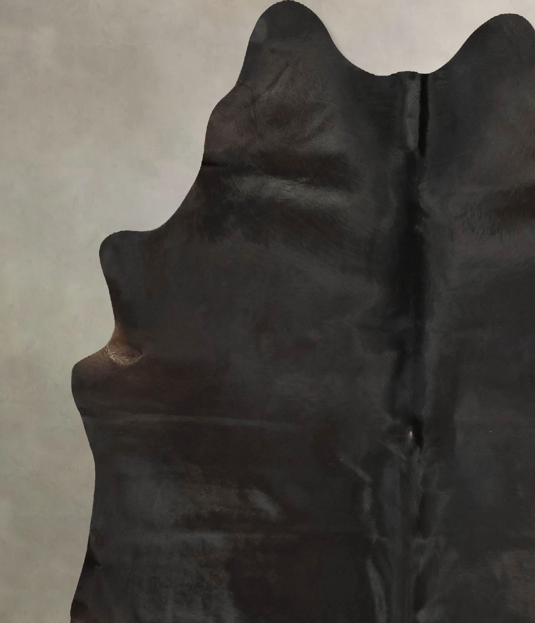 Solid Black Cowhide Rug #B14388