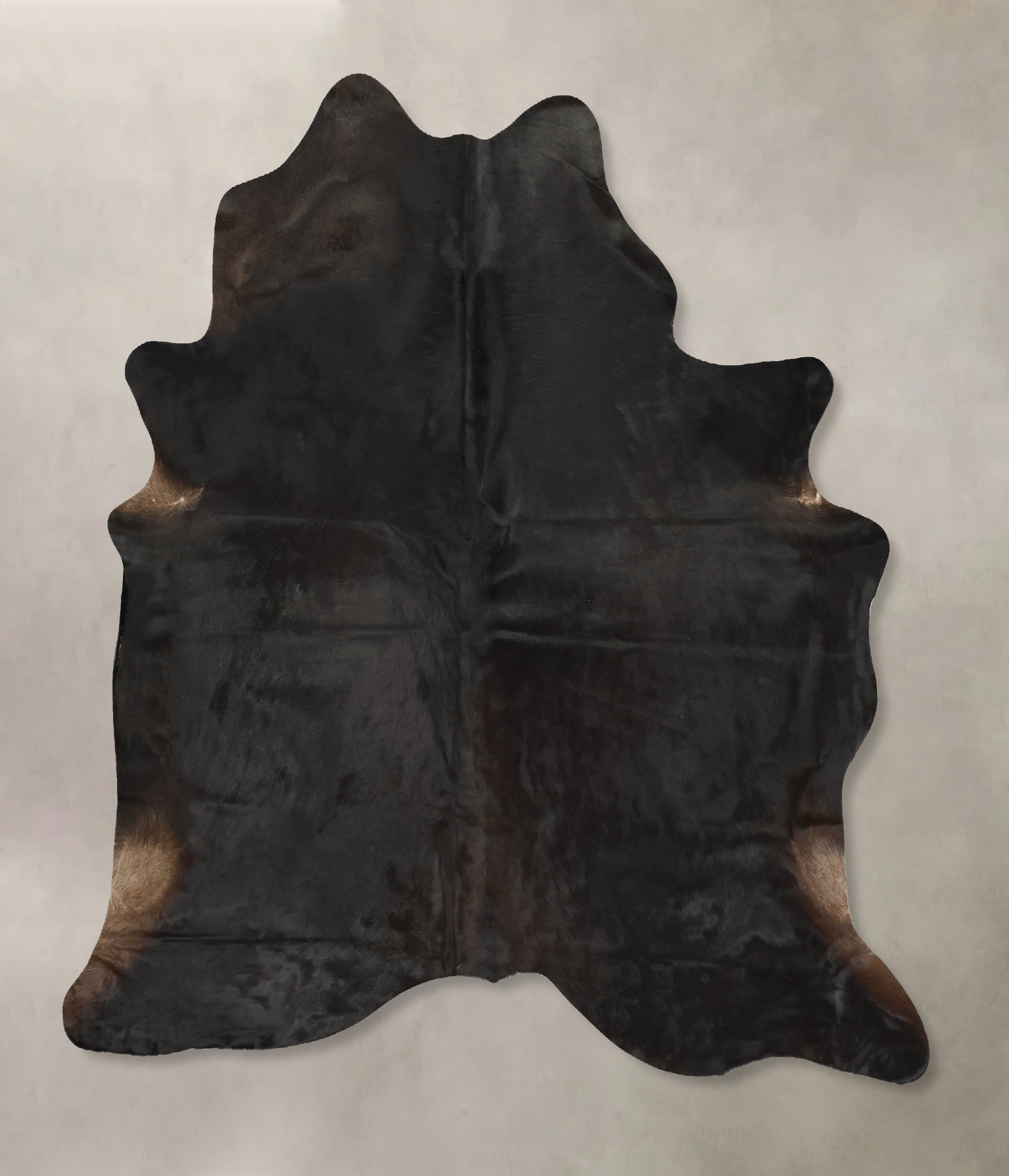 Solid Black Cowhide Rug #B14389