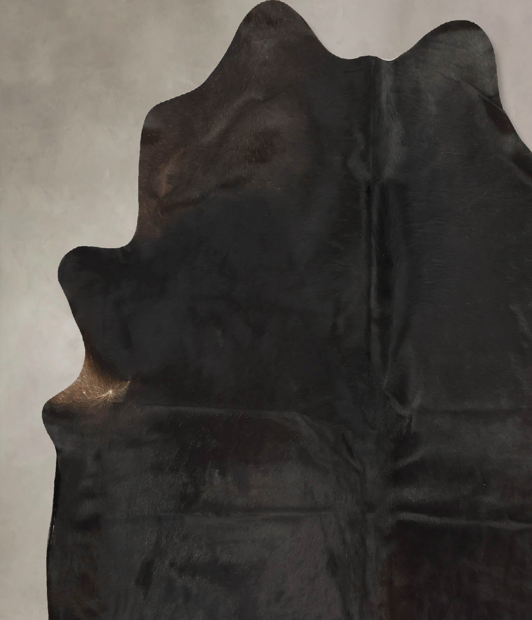 Solid Black Cowhide Rug #B14389