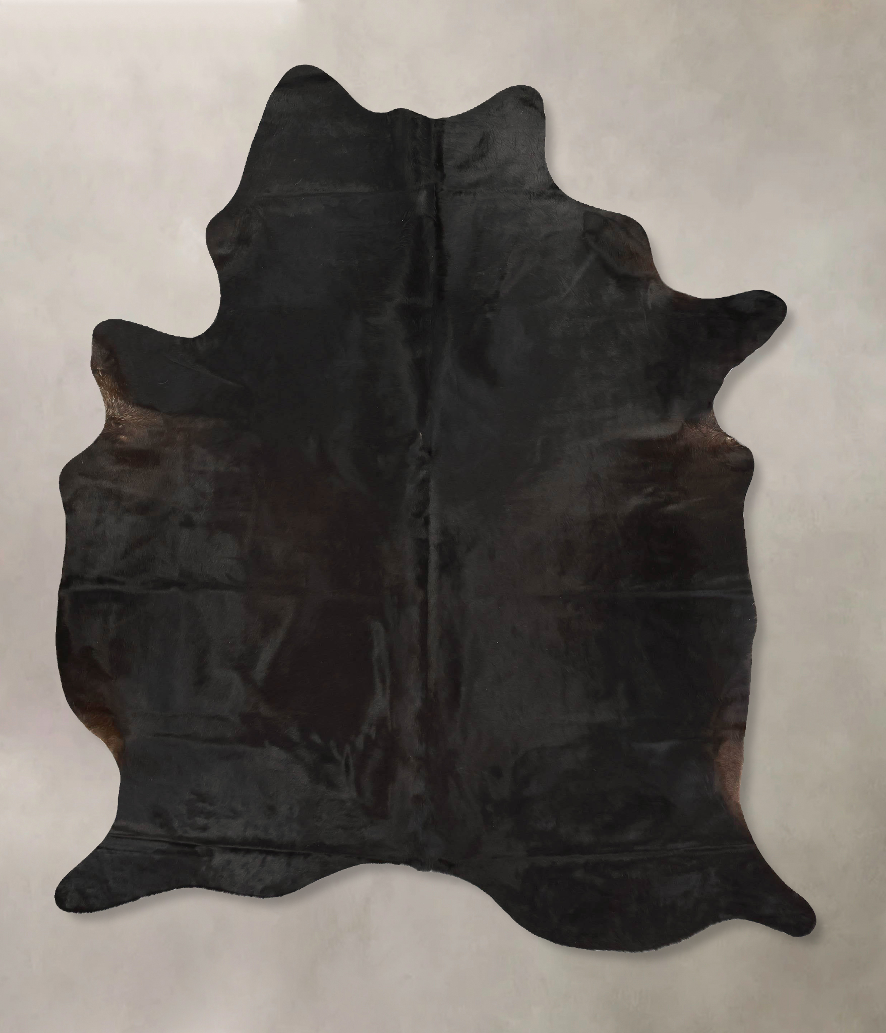 Solid Black Cowhide Rug #B14390