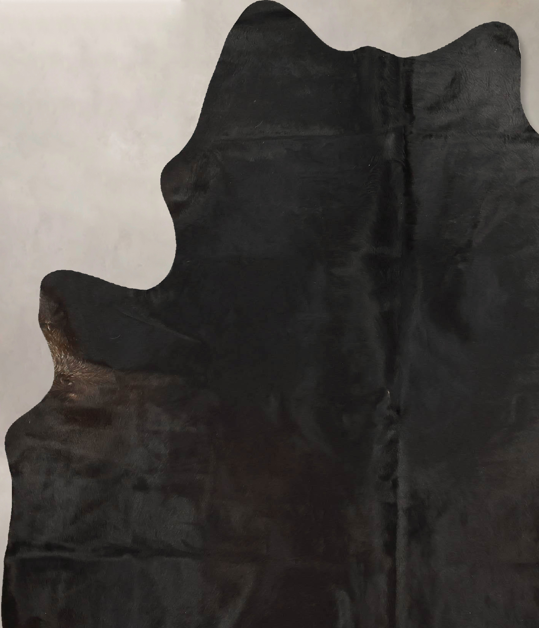 Solid Black Cowhide Rug #B14390