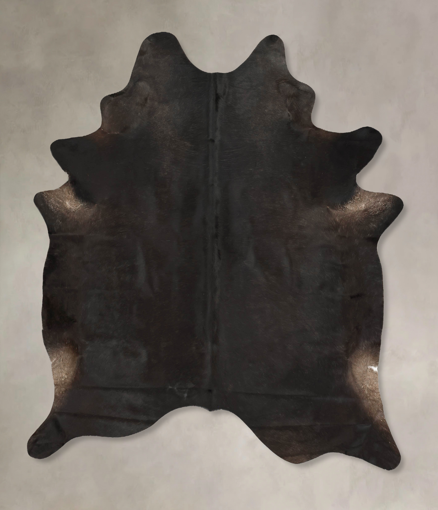 Solid Black Cowhide Rug #B14401