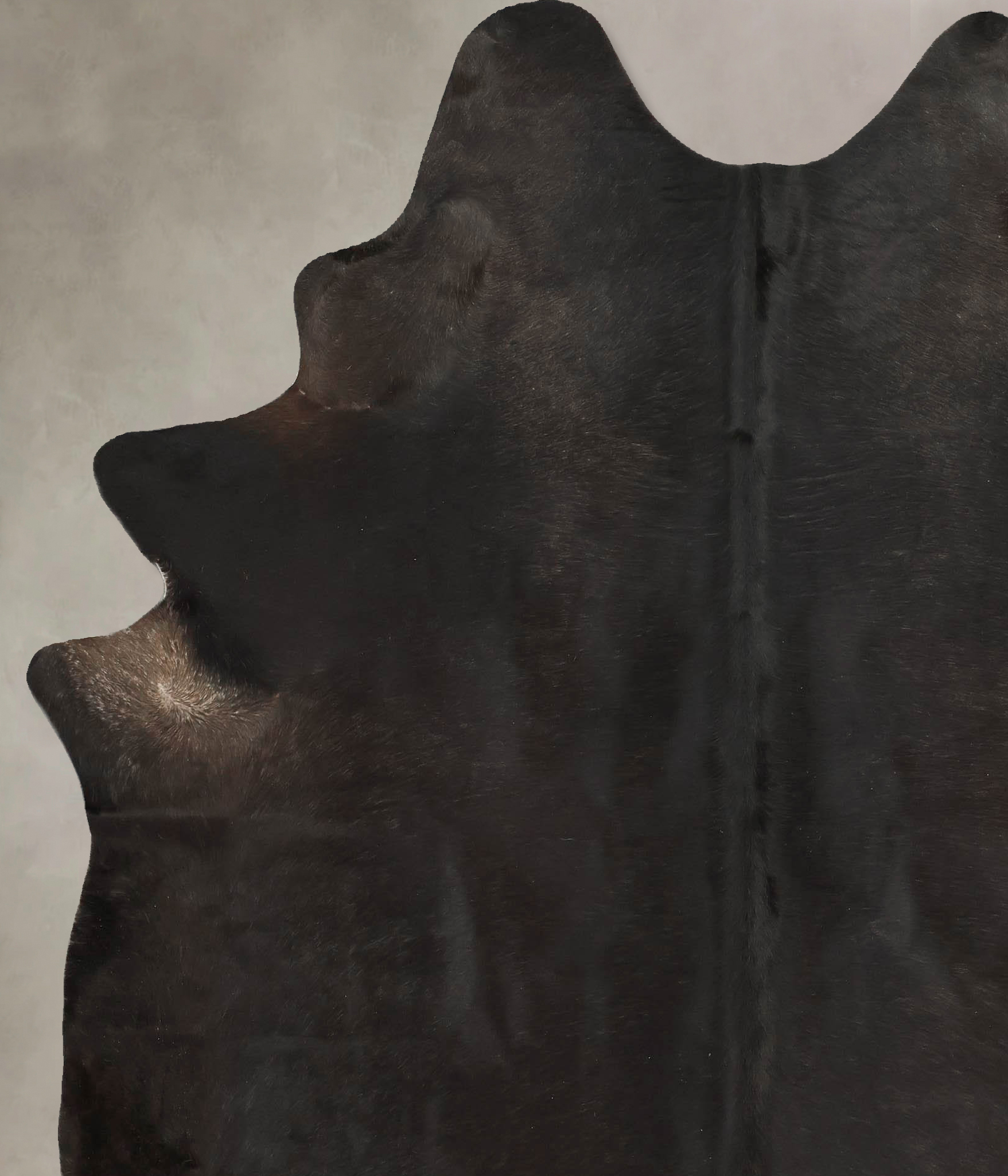 Solid Black Cowhide Rug #B14401