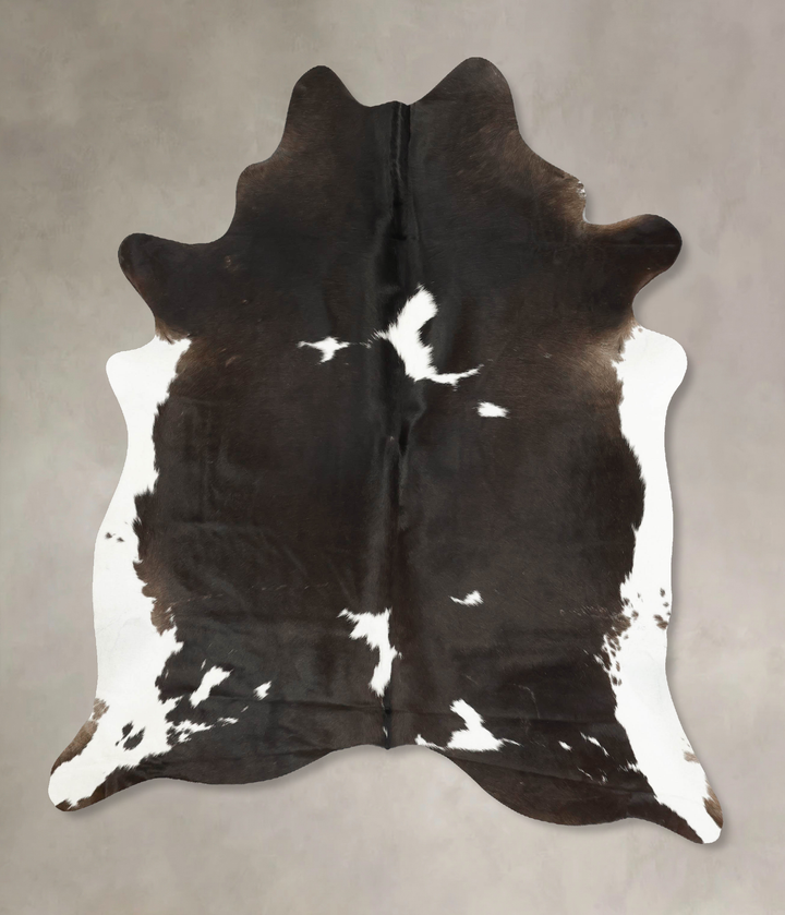 Chocolate and White X-Large Brazilian Cowhide Rug 7'4"H x 5'10"W #B14411 by Hudson Hides