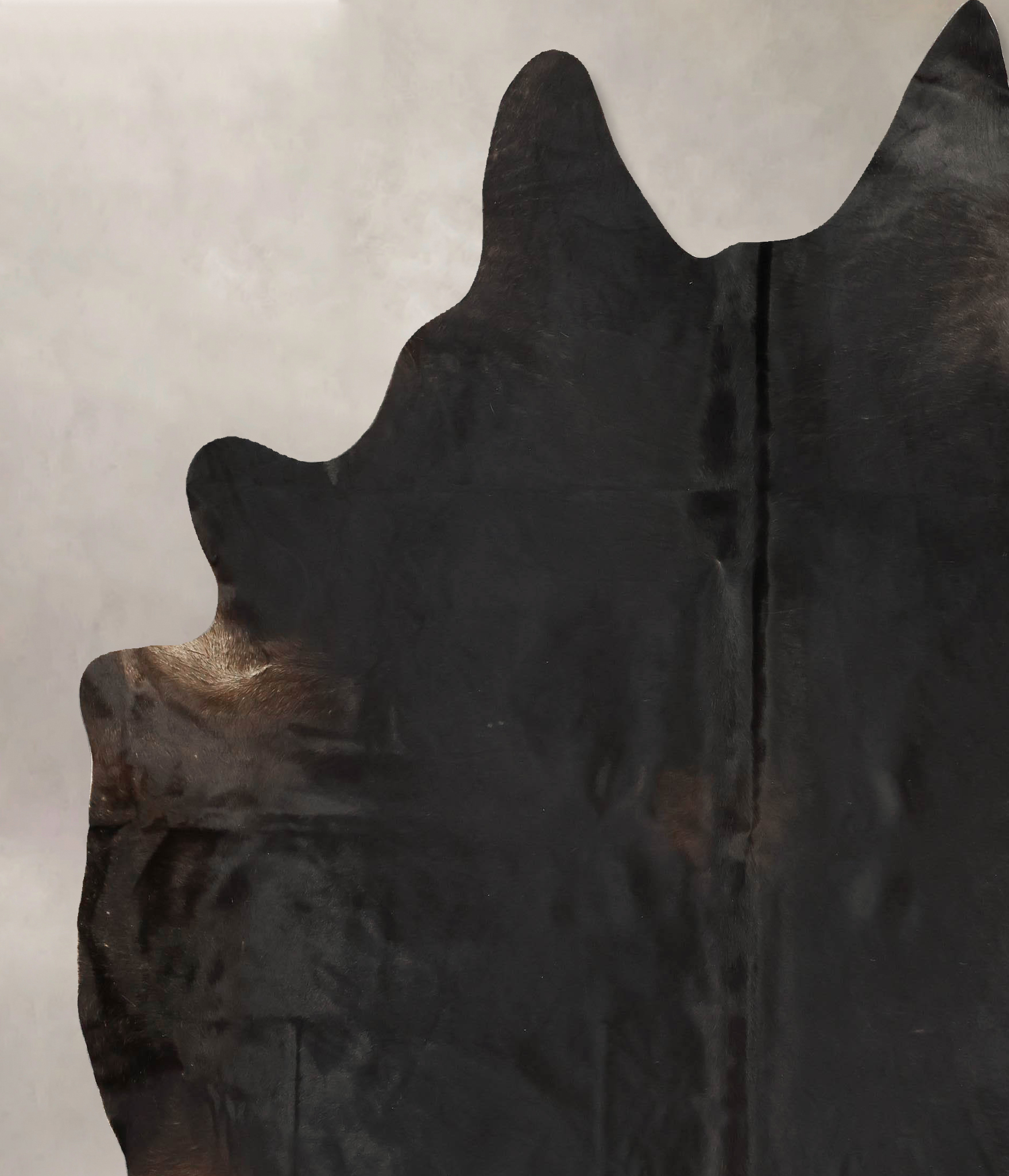 Solid Black Cowhide Rug #B14416