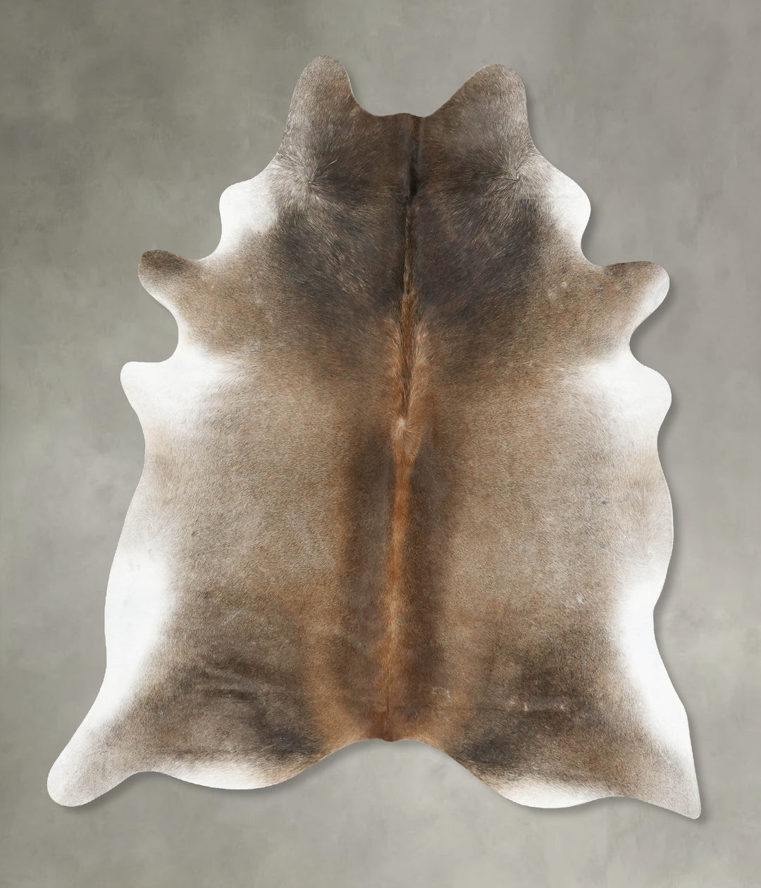 Grey with Beige Large Brazilian Cowhide Rug 6'9"H x 5'9"W #B14426 by H
