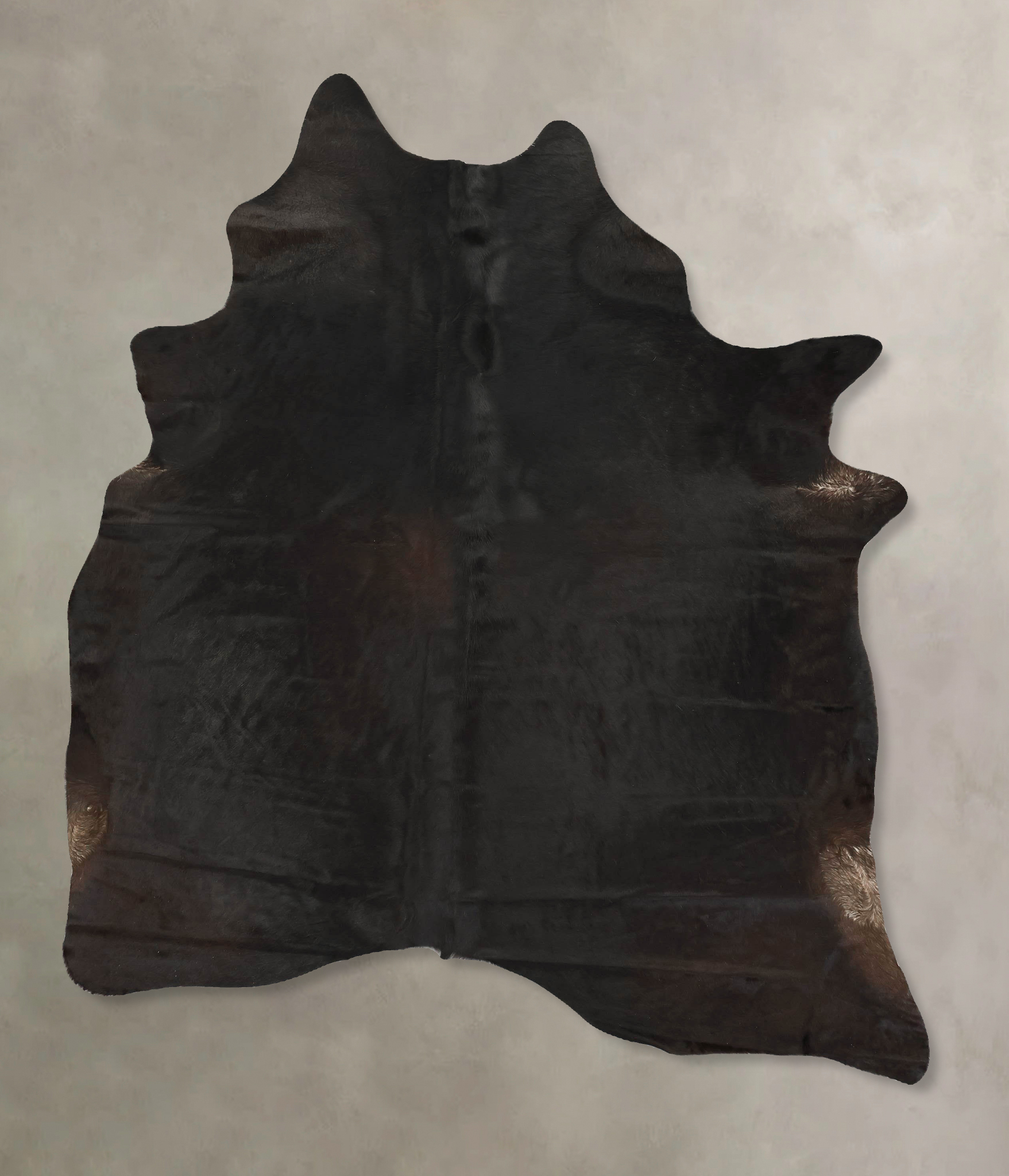 Solid Black Cowhide Rug #B14431