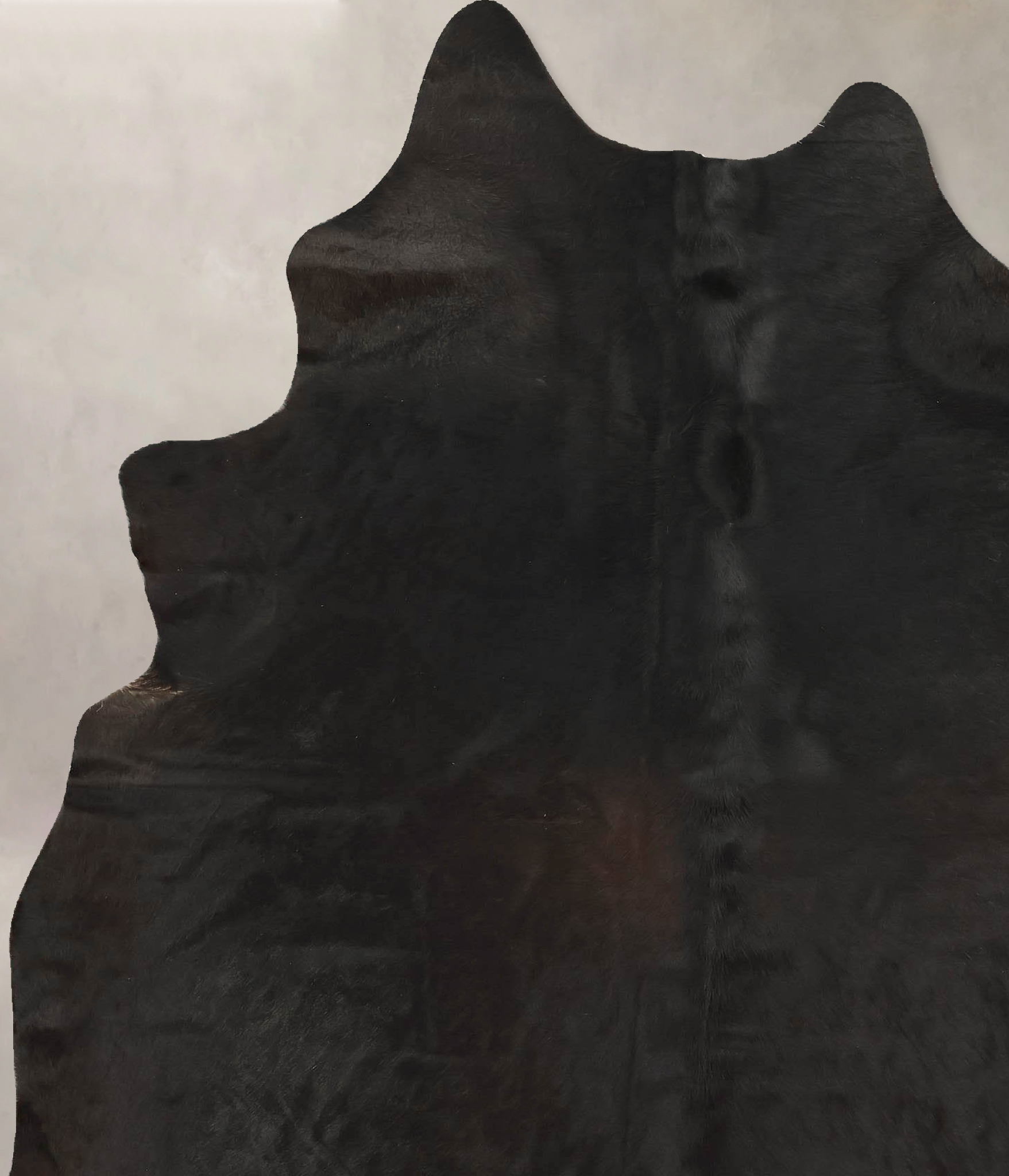 Solid Black Cowhide Rug #B14431