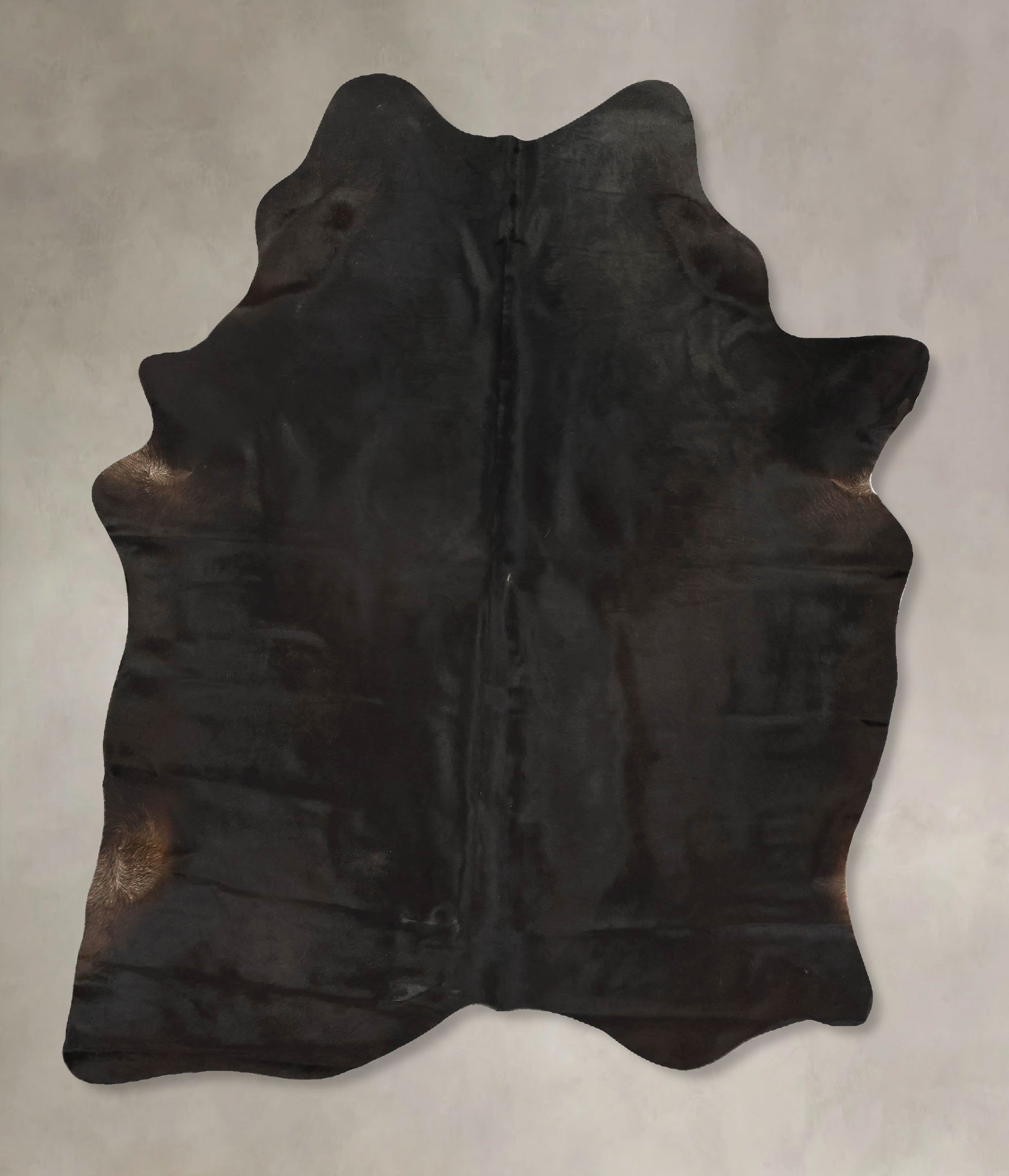 Solid Black Cowhide Rug #B14432