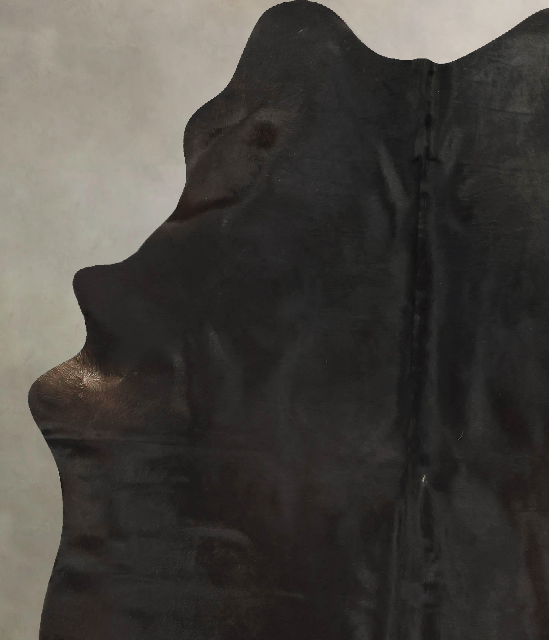 Solid Black Cowhide Rug #B14432
