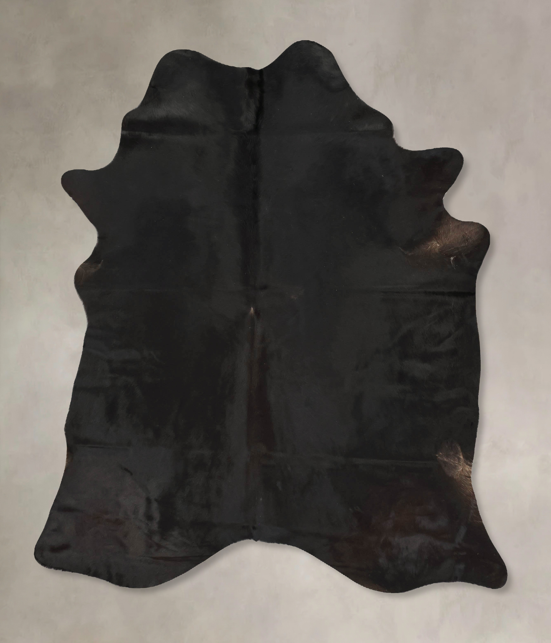 Solid Black Cowhide Rug #B14437