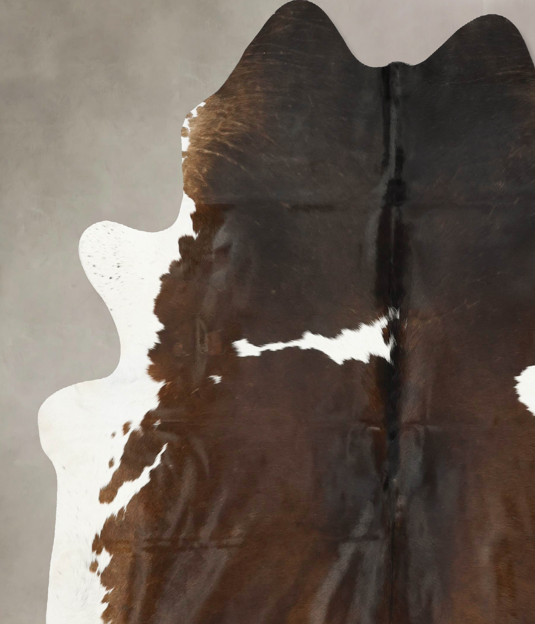 Chocolate and White Cowhide Rug #B14445