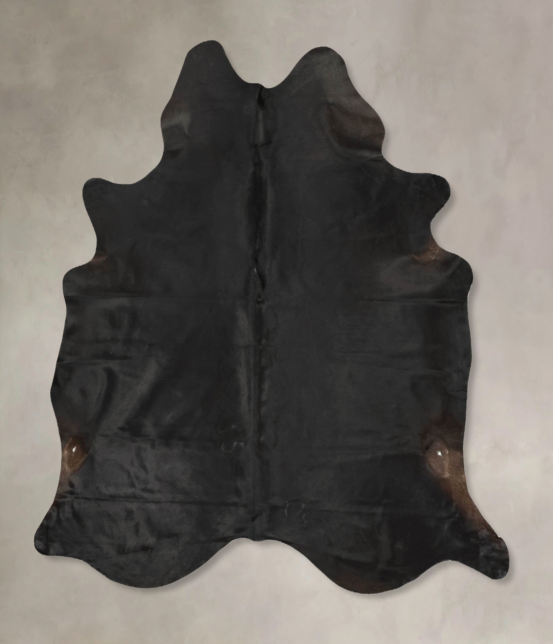 Solid Black Cowhide Rug #B14460