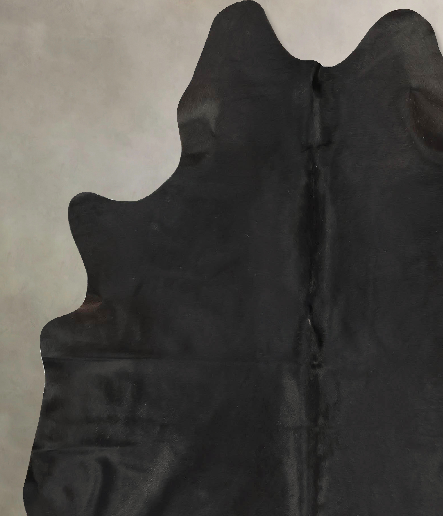 Solid Black Cowhide Rug #B14460