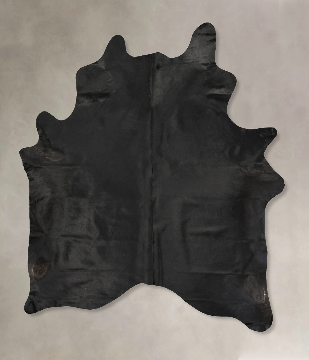 Solid Black X-Large Brazilian Cowhide Rug 7'9"H x 6'1"W #B14464 by Hud