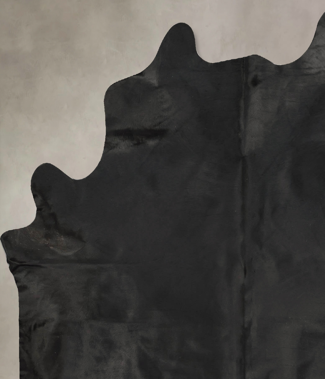 Solid Black X-Large Brazilian Cowhide Rug 7'9"H x 6'1"W #B14464 by Hud