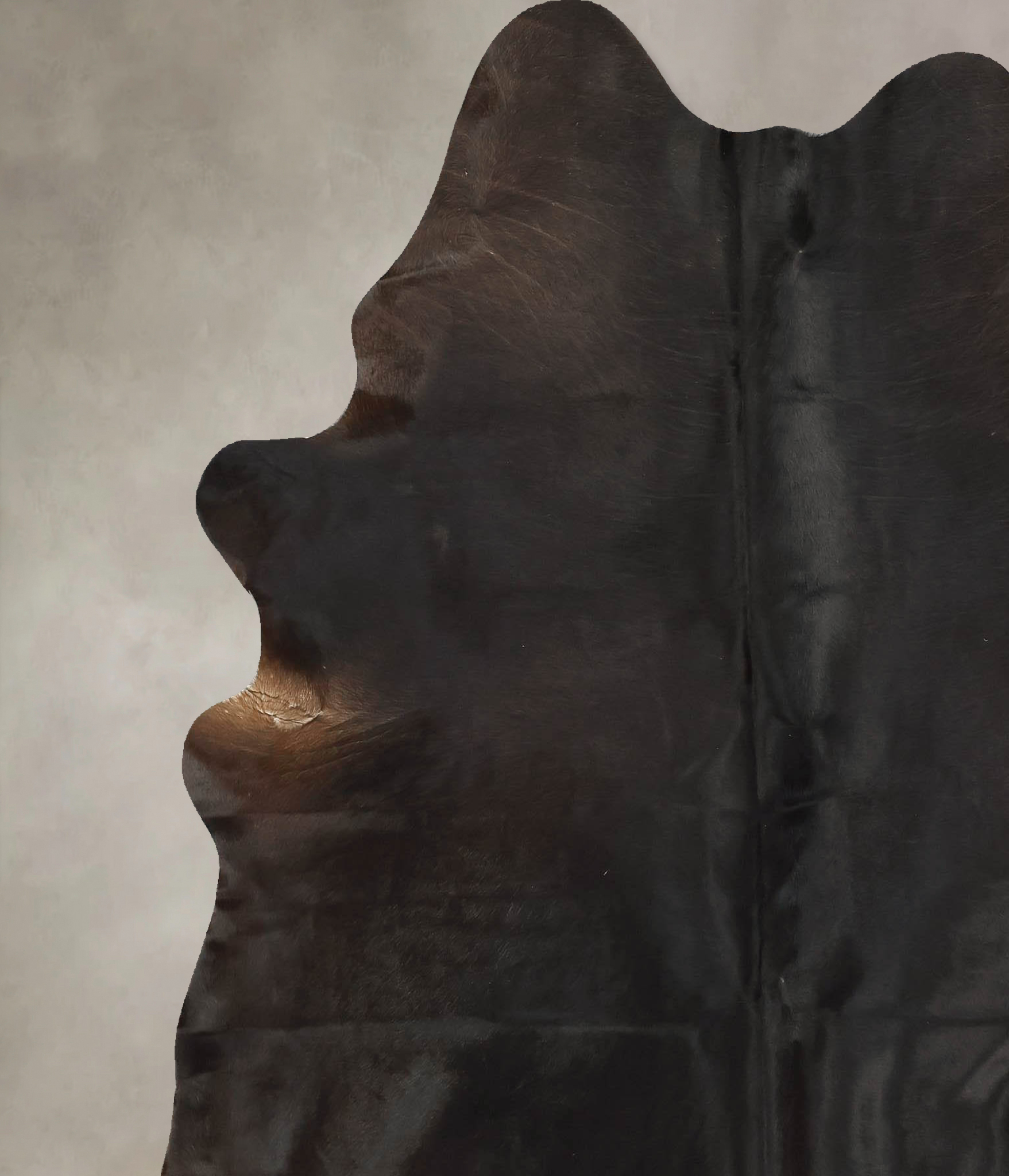 Solid Black Cowhide Rug #B14466