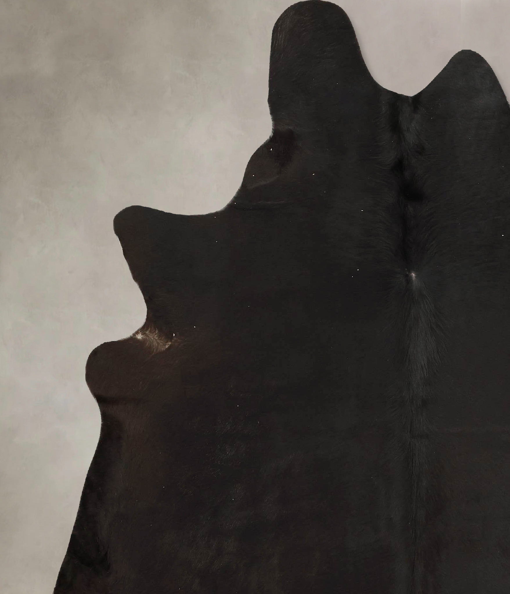 Solid Black Cowhide Rug #B14467