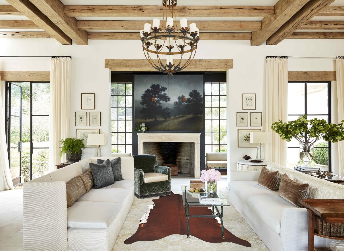 Brown and White Regular Cowhide Rug #B14470