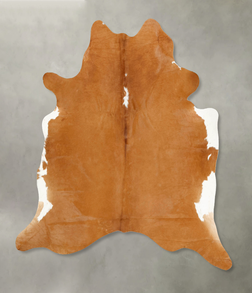 Brown and White  X-Large Brazilian Cowhide Rug 6'11"H x 6'7"W #B14515 by Hudson Hides