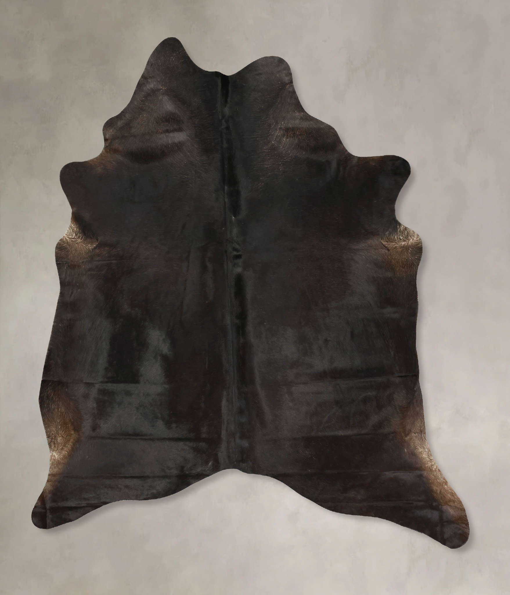 Solid Black Cowhide Rug #B14521