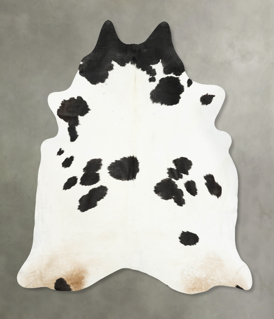 Black and White XX-Large Brazilian Cowhide Rug 8'4"H x 7'8"W #B14525 by Hudson Hides