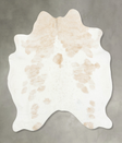 Beige and White X-Large Brazilian Cowhide Rug 6'9"H x 6'0"W #B14529 by Hudson Hides