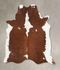 Brown and White XX-Large Brazilian Cowhide Rug 7'9